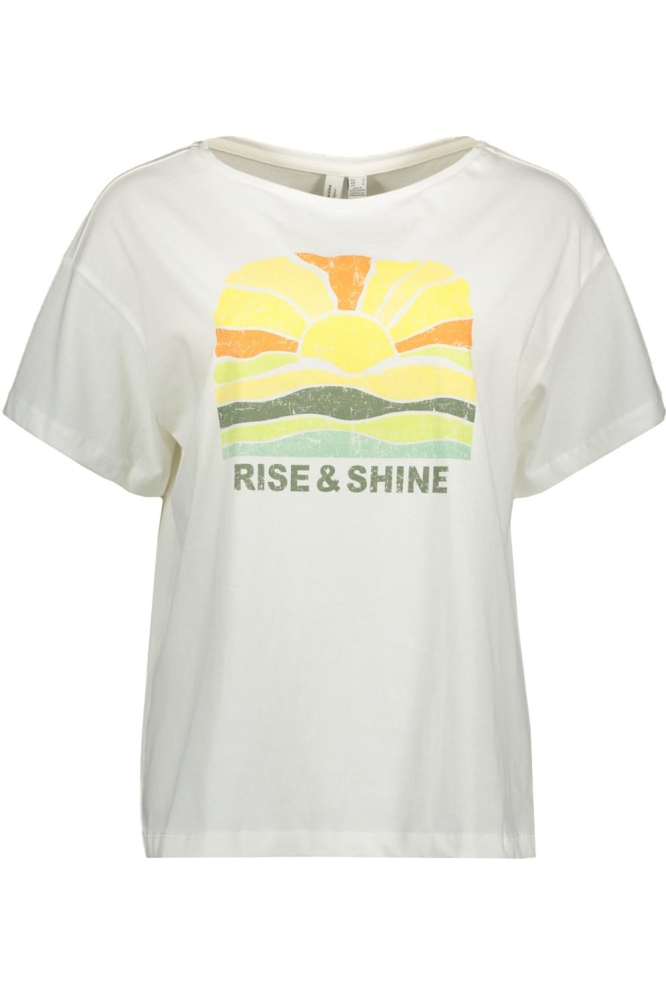 VMDINA S/S BOAT NECK TOP JRS BTQ GA 10329527 Snow White/RISE AND SHINE